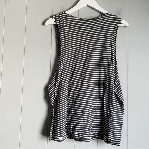 WILDFOX Couture French Striped Graphic Shirt Long Loose S - Picture 4 of 6